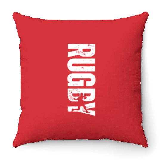 Rugby Coach Vintage Distressed Rugby Throw Pillows