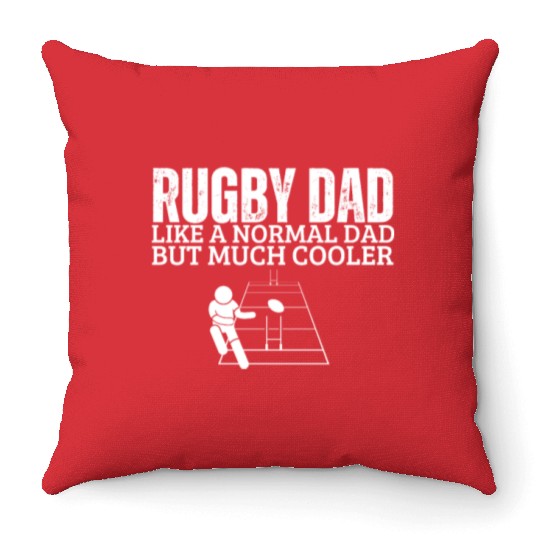 Rugby Dad Father Quote Funny Rugby Player Throw Pillows
