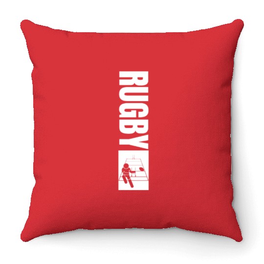 Rugby Coach Vintage Distressed Rugby Throw Pillows