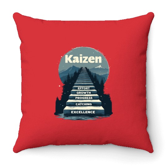 Kaizen Effort Growth Progress Throw Pillows