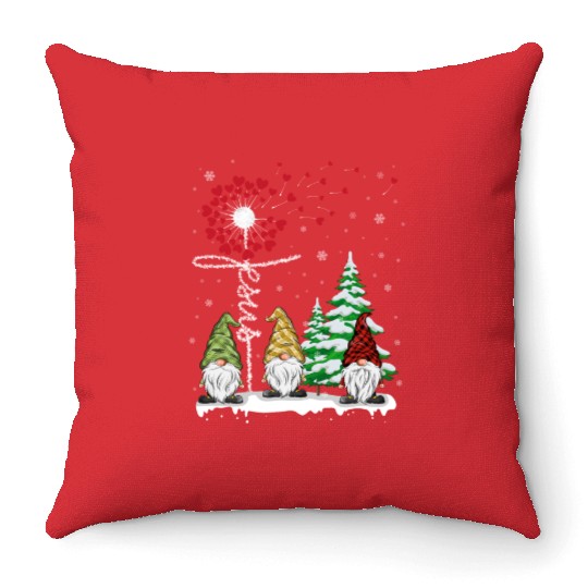 Gnomes Jesus Dandelion Christmas Tree Throw Pillows