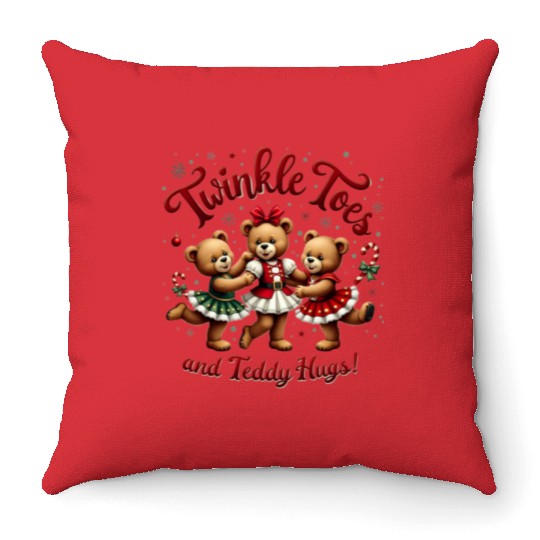 Teddy Bear Ballet Throw Pillows