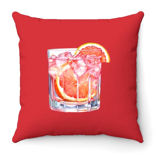 Grapefruit Citrus Cocktail Throw Pillows