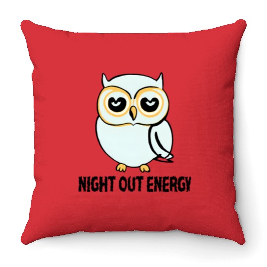 Lazy Night Owl Throw Pillows