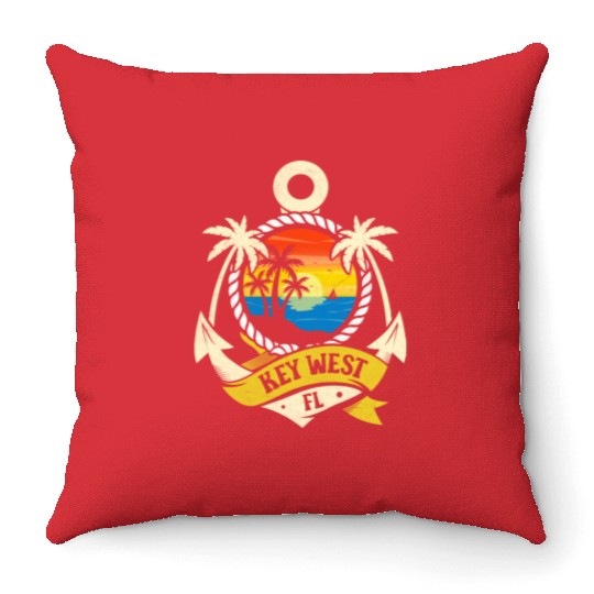 KEY-WEST FLORIDA Sunshine-State West Keys Throw Pillows