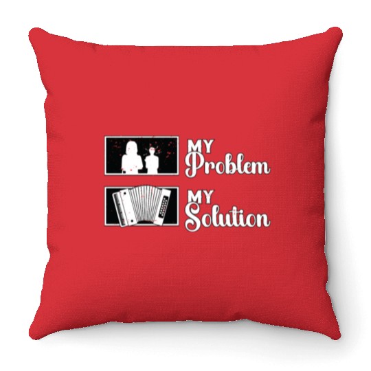 Accordion Player My Problem My Pictogram Mom Dad Throw Pillows