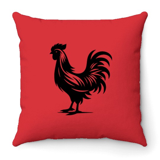 Cute Cock Pedigree Cock Large Plumage Throw Pillows