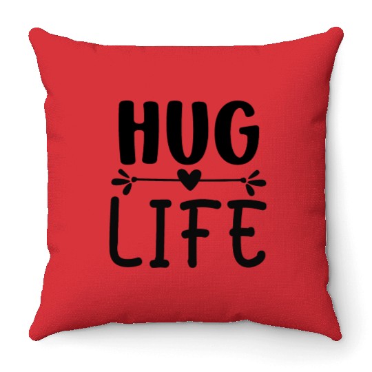 Hug life Heart Throw Pillows