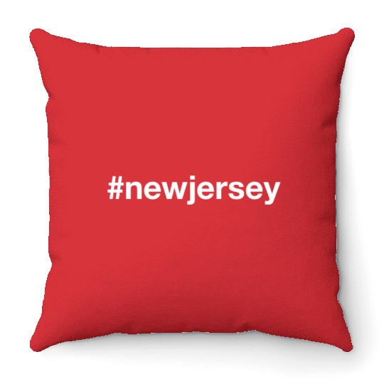 NEW JERSEY Hashtag Throw Pillows