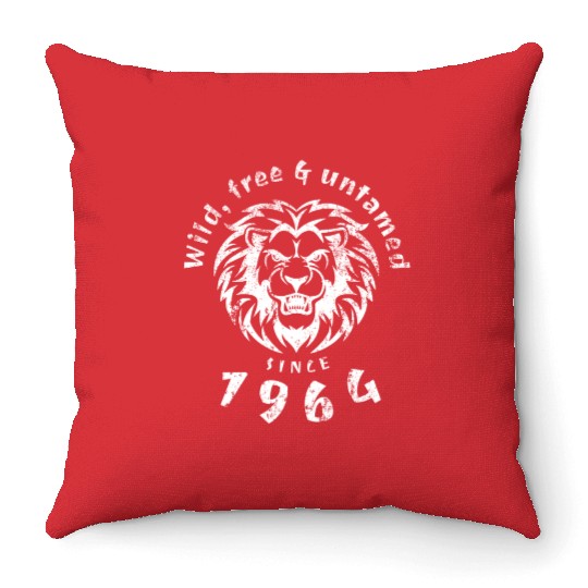 60th birthday Wild, free & untamed since 1964 Throw Pillows