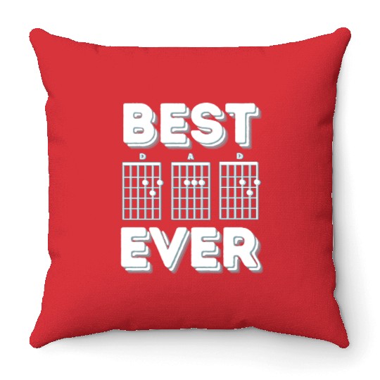 Best Dad Ever Guitar Notes Throw Pillows
