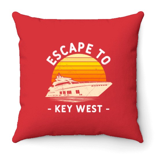 Florida ESCAPE TO KEY-WEST Sailing Florida Throw Pillows