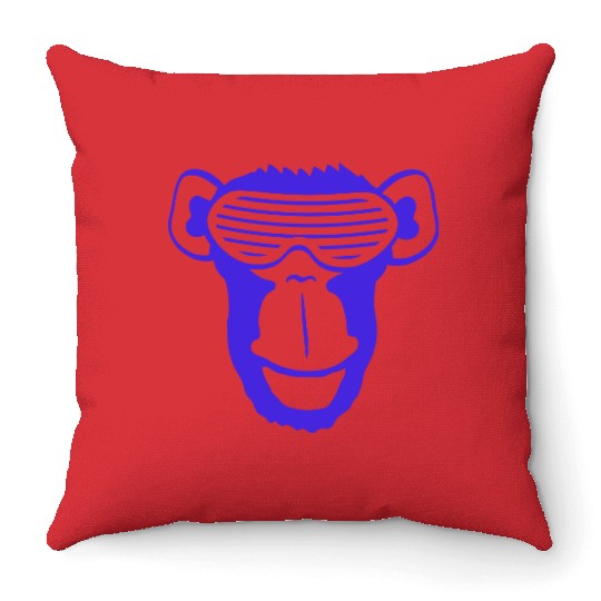 Funky Sunglasses Gorilla Cool Party Monkey Funny Throw Pillows