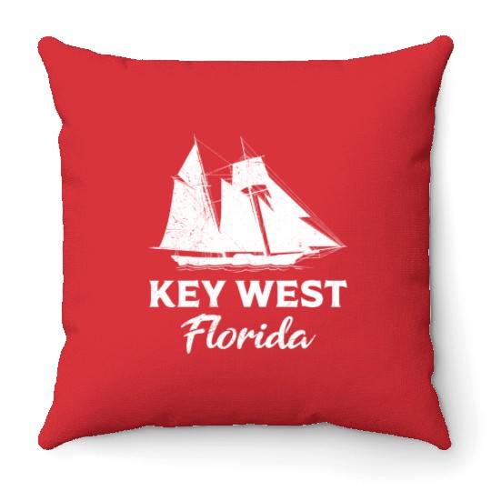 KEY-WEST FLORIDA Sailing Sunshine-State West Keys Throw Pillows