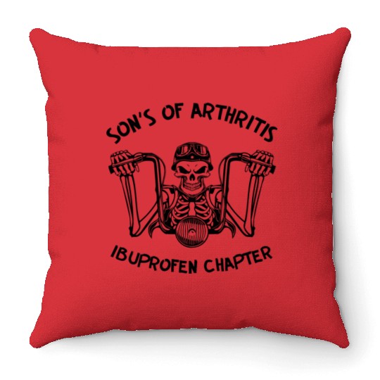 Sons Of Arthritis Biker LIKE US ON FACEBOOK Throw Pillows