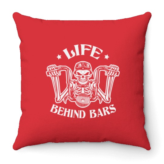 Life Behind Bars Biker LIKE US ON FACEBOOK # Throw Pillows