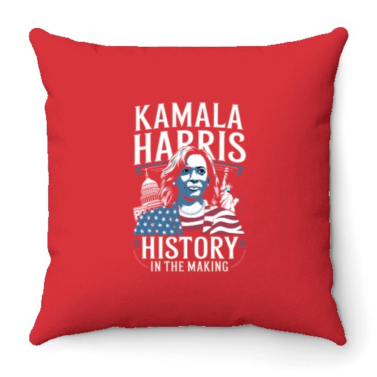 Kamala Harris History in the Making Throw Pillows