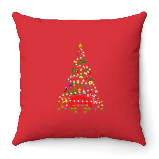 Funny Gnomes Christmas Tree Gnomies Family Xmas Throw Pillows