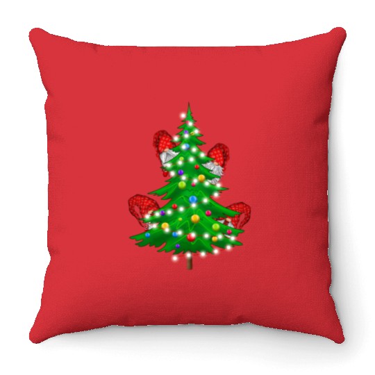 Christmas Gnomes Funny Tree Holiday Throw Pillows