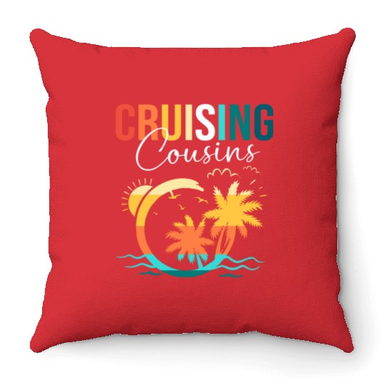 Family Cruise Mediterranean Cruising Cousins Throw Pillows