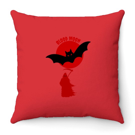 Blood Moon Majesty Throw Pillows