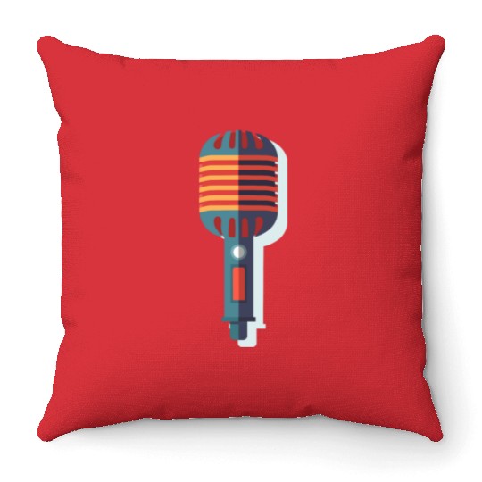 Microphone Throw Pillows