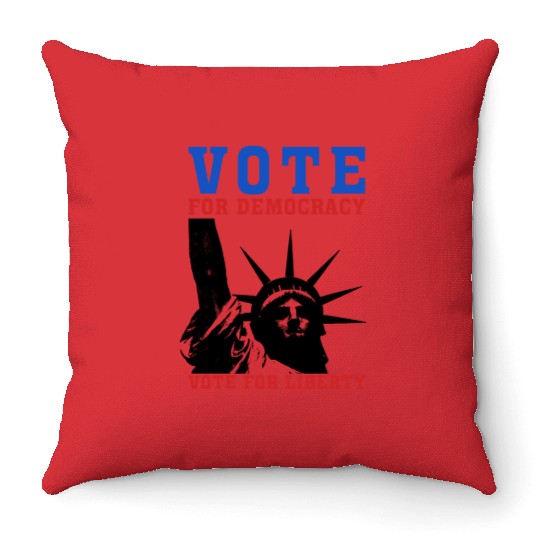 Vote for Democracy, Vote for Liberty US Election Throw Pillows