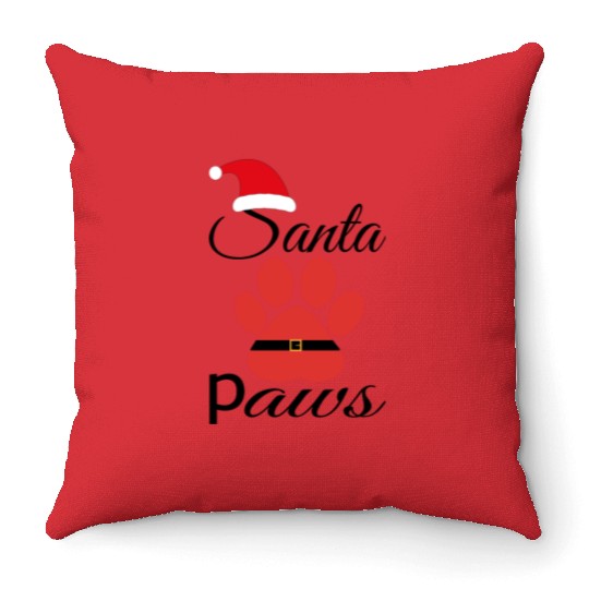 Santa Paws Throw Pillows, Christmas for Pet lover santa