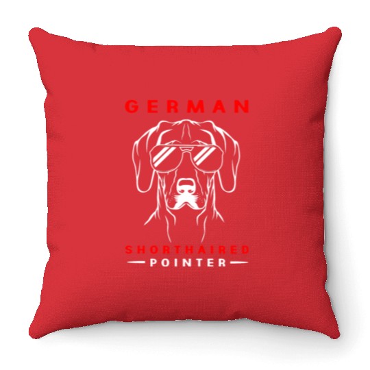 Dog With Sunglasses German Shorthaired Pointer Dog Throw Pillows