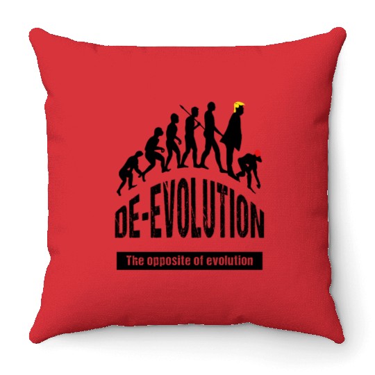 De-Evolution of Maga Republican Throw Pillows