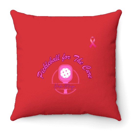 Pickleball For the Cure Throw Pillows