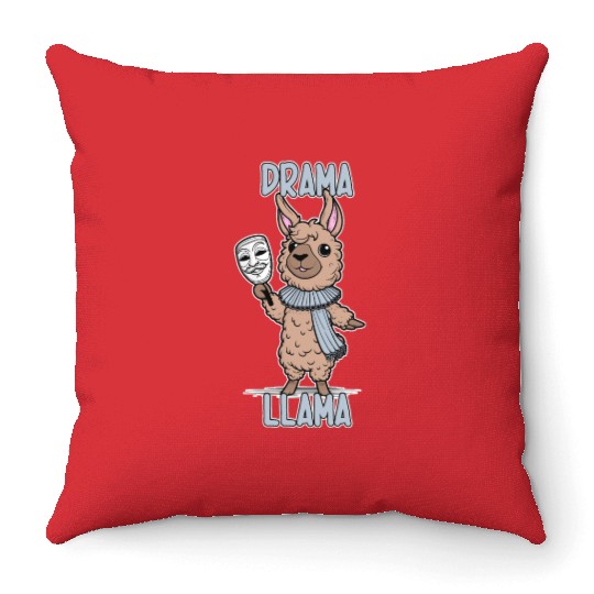 Drama Llama Cute Throw Pillows