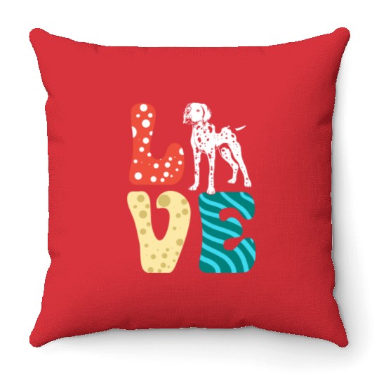 I Love My German Shorthaired Pointer Throw Pillows