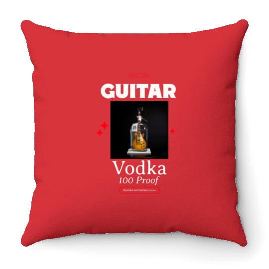 Guitar Vodka Throw Pillows