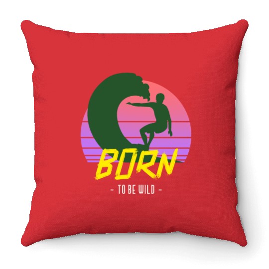 Born to Be Wild Vintage Throw Pillows