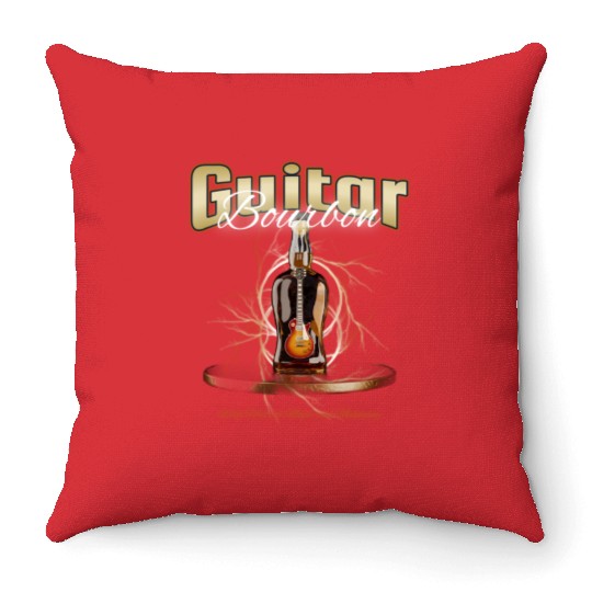 Guitar Bourbon. Throw Pillows