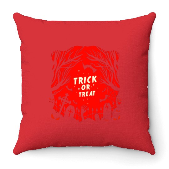 Trick or Treat Graveyard Throw Pillows