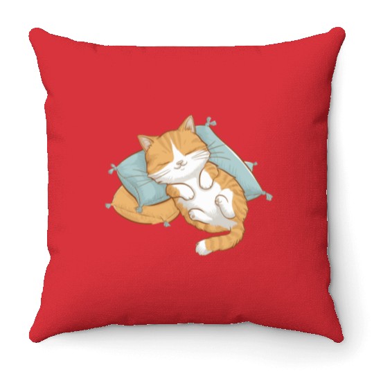 Cozy Cat Nap Throw Pillows