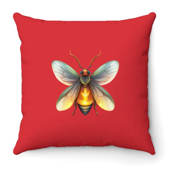 Shiny Firefly Throw Pillows