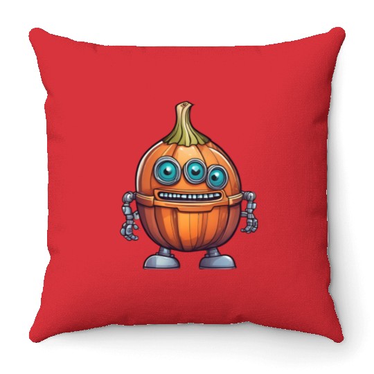 Robot Onion Throw Pillows