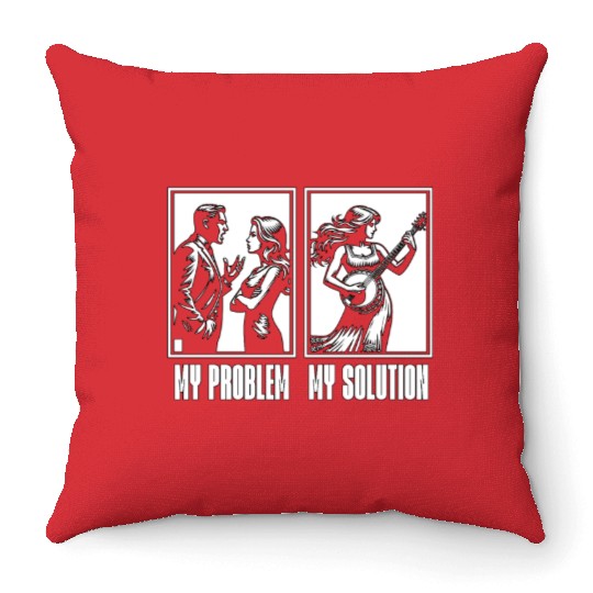 Bluegrass Music My Problem My Pictogram Mom Dad Throw Pillows