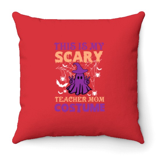 Scary Teacher Halloween Throw Pillows Sublimation Designs