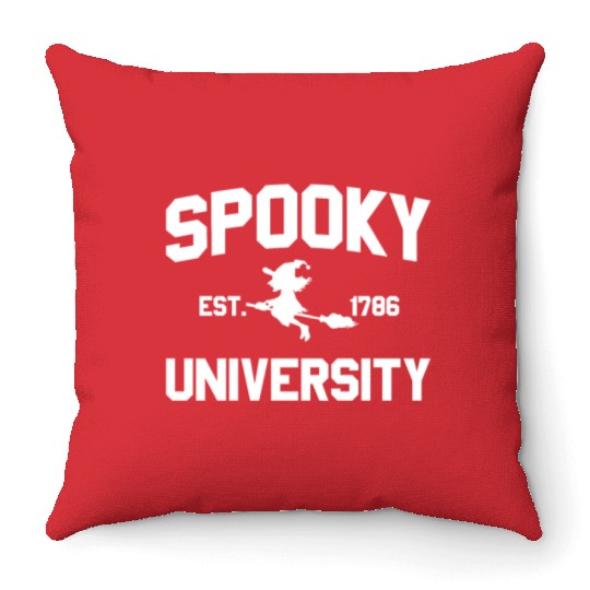 Spooky University Established 1786 Witch U Spookys Throw Pillows