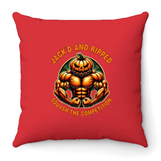 Jack'd and Ripped (Orange Edition) Throw Pillows