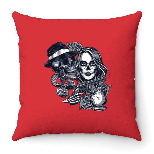 Chicano Street Art Graphic Throw Pillows