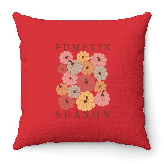 Boho Pumpkin Season: Fall Vibes & Autumn Charm Throw Pillows