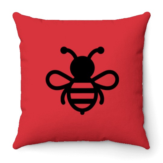 Honey bee kids style insect drawing path12 Throw Pillows
