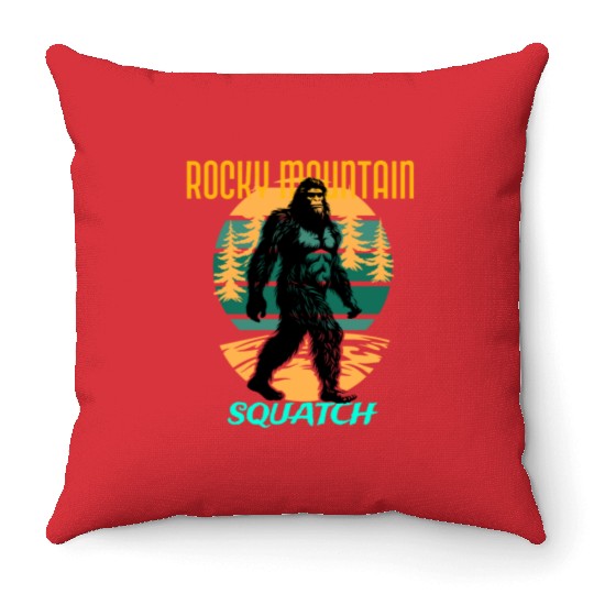 Rocky mountain sasquatch. Throw Pillows
