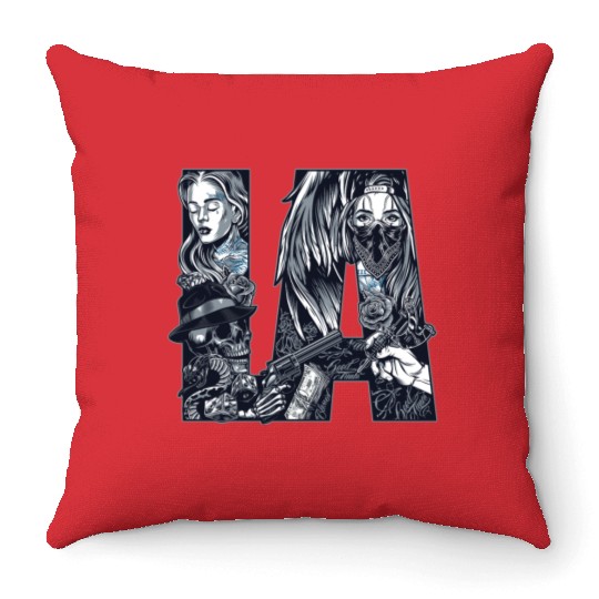LA Chicano Cholo Los Angeles Throw Pillows
