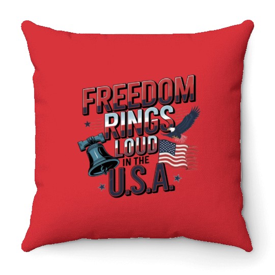 Freedom Rings Loud in the U.S.A. – Patriotic Throw Pillows
